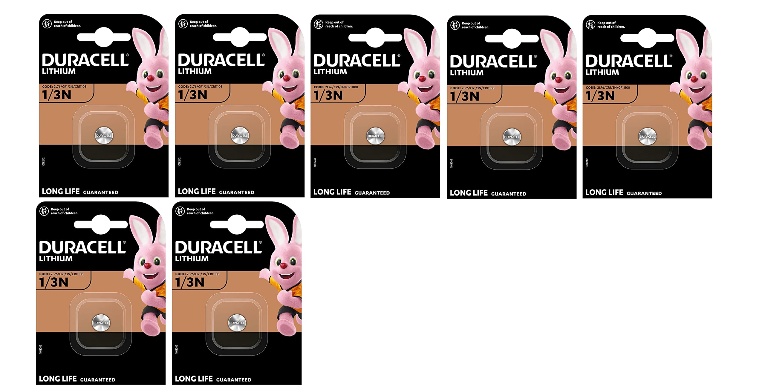 7 x Duracell CR 1/3N 2L76 CR11108 avec lithium (7 ampoules de 1 batterie) 7 piles