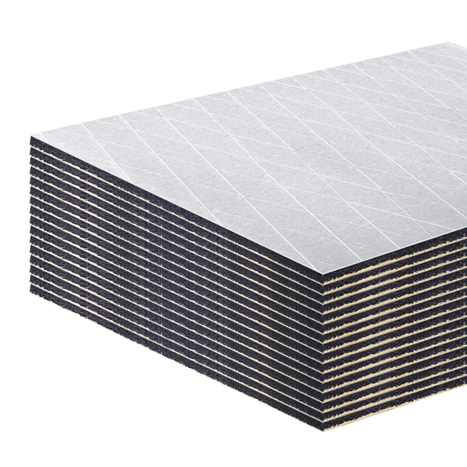AggSound 13 pezzi di pannelli isolanti tagliati, 6mm 40×33cm tappetino isolante autoadesivo per autovetture| tappetino isolante acustico in foglio di alluminio (1,67㎡)