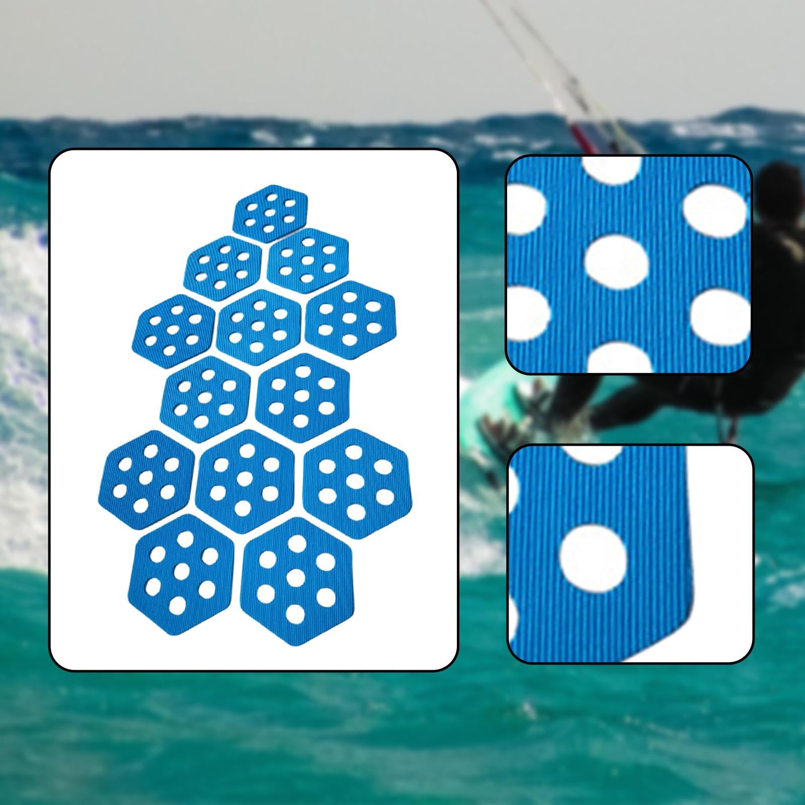 12 Stück Surfboard Mat Grip Surfbrett Grip Pad Surfbrett Traktion Deck Pad Anti-Rutsch-Surfpads Yatch Deck Pad selbstklebendes Tailpad Deck Grip für Skimboards Paddleboards