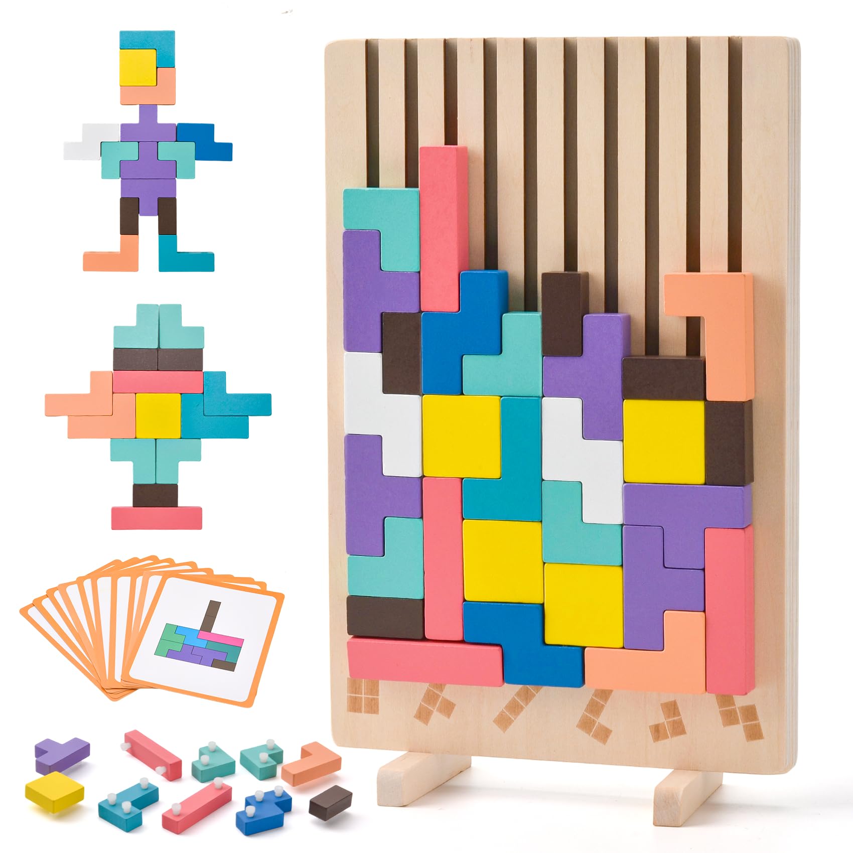 Tetris Puzzle Bambini, Giocattoli educativi, Puzzle di LegnoTetris, Giochi Montessori 3 4 5 6 Anni, Giochi Bambini, Intelligenza Jigsaw, Regalo Educativi per Bambinis