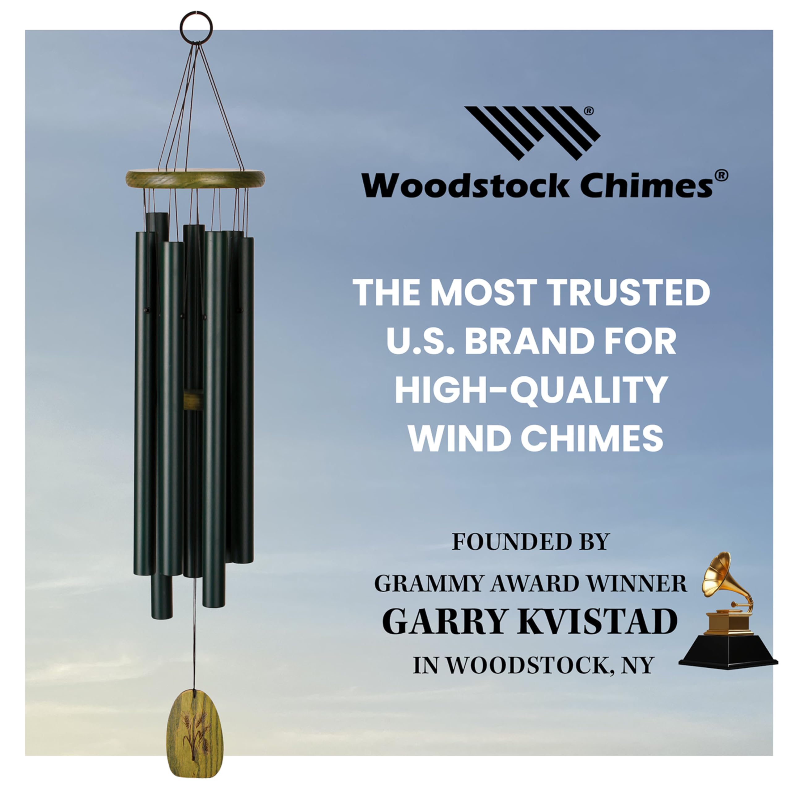 Woodstock Chimes Signature Collection Carillon éolien de Bavière 71,1 cm Musique du Monde pour extérieur, terrasse, Maison ou Jardin (CBS)