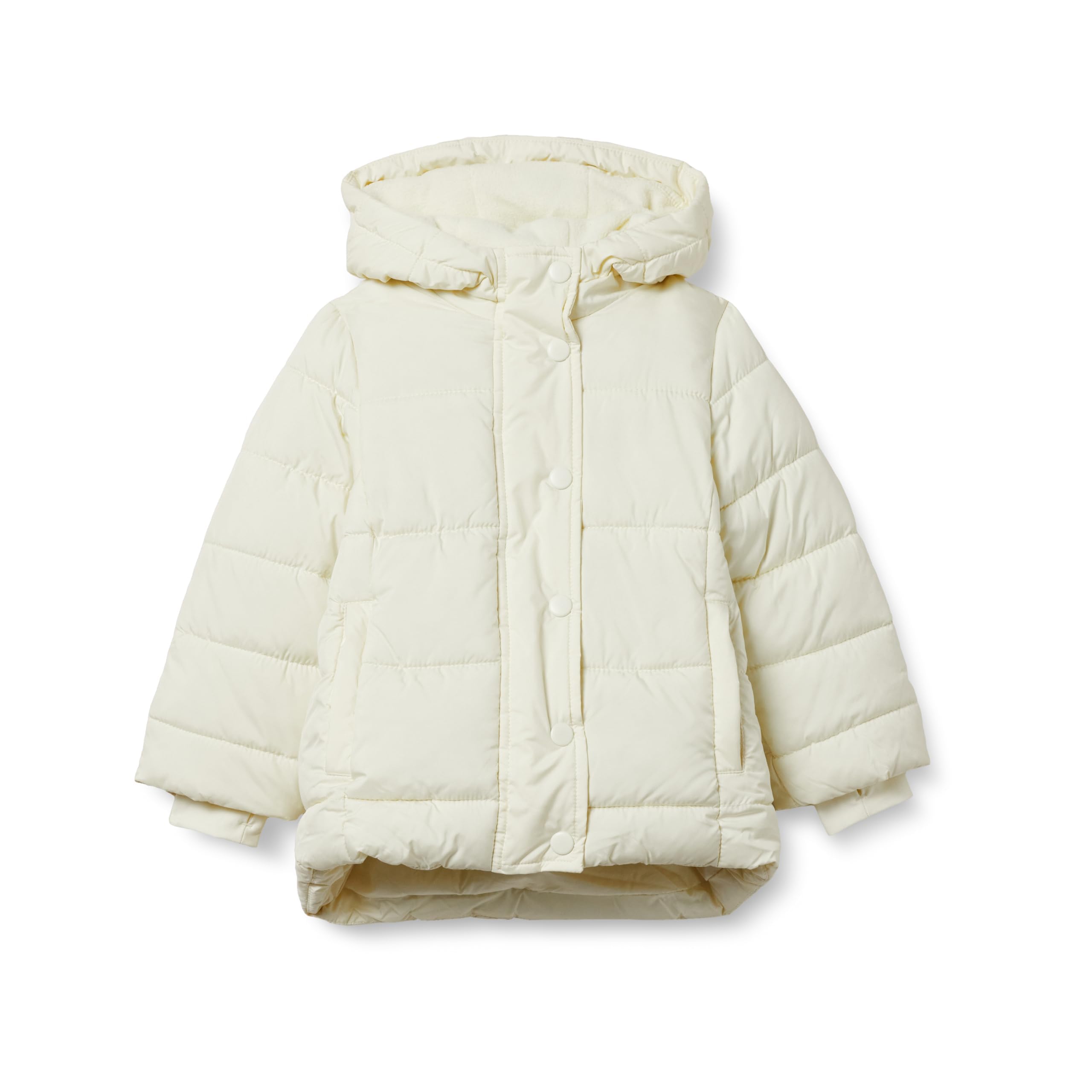 Amazon Essentials Toddler Girls' Heavyweight Hooded Puffer Coat, Water-Resistant, Ivory, 4T