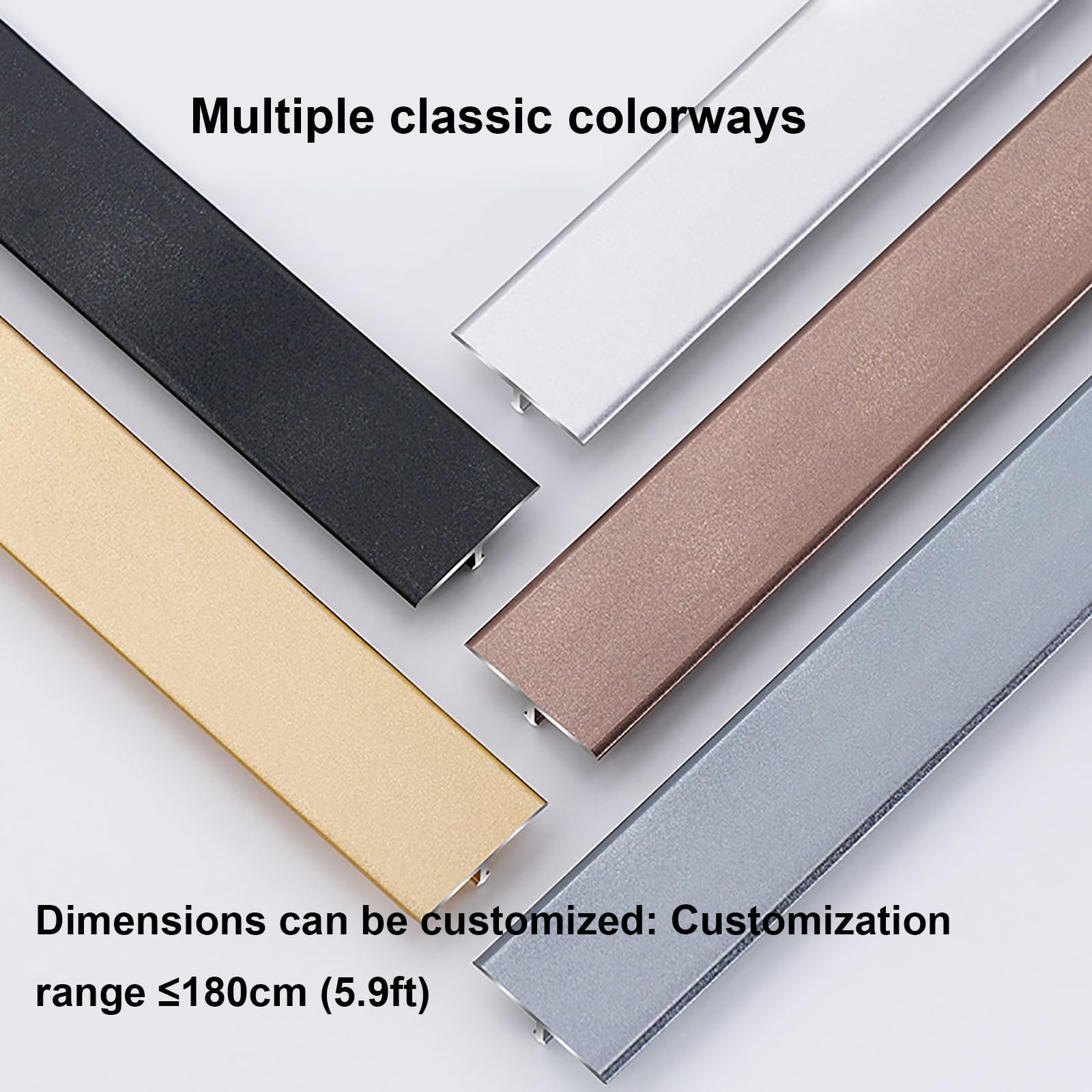 3 tiras divisoras de suelo de aluminio para suelos de madera y azulejos, 3 m, solución duradera y elegante para tratamiento de suelos