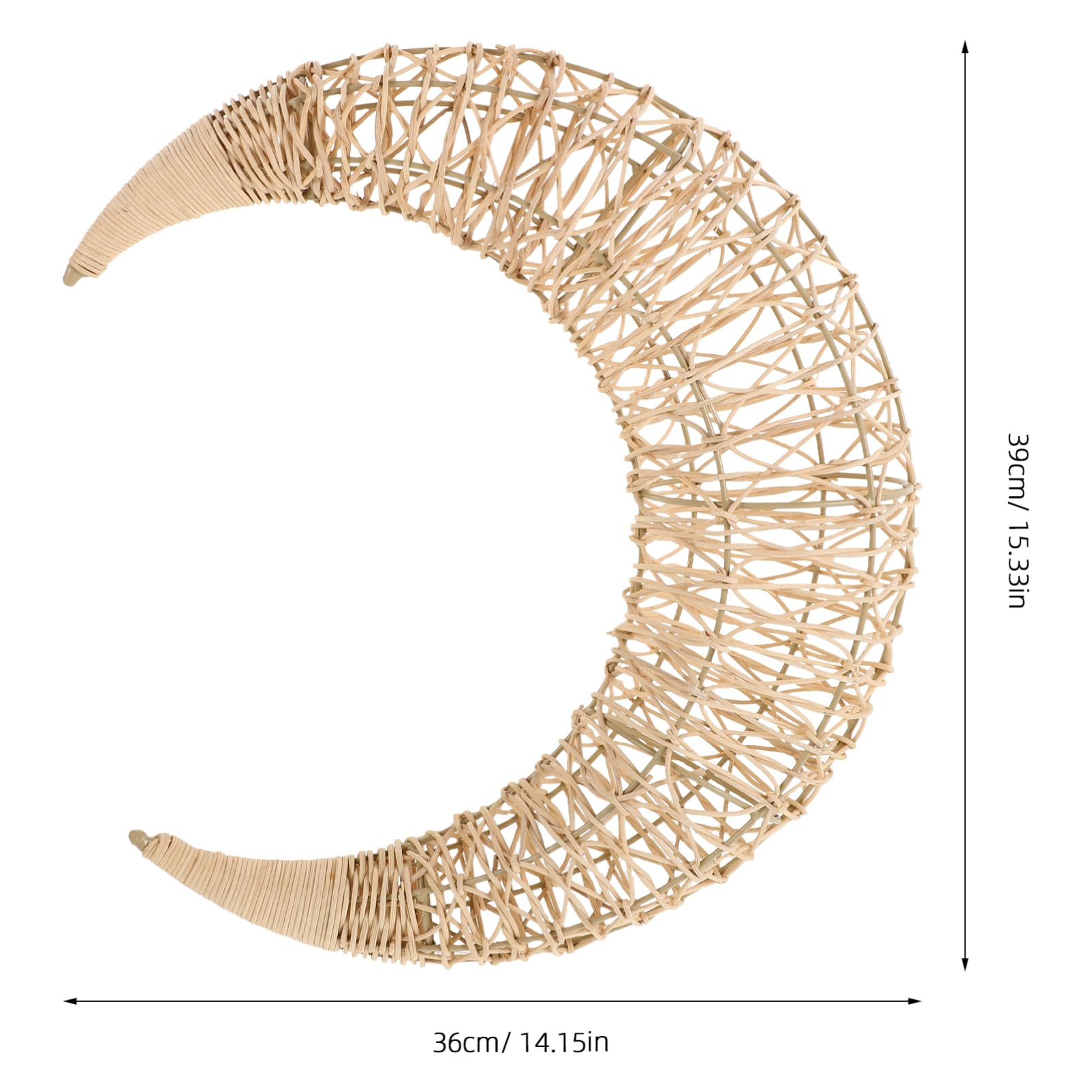 Garneck Rattan Moon Pendant Pot Angel Wing Pretend Bedside Urinal Portable Dice Lid Shape Beige