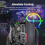 Redragon M801 Wireless Gaming Mouse, 16000 DPI Wired/Wireless, 9 Programmable Buttons, Customizable Macro, Rapid Fire and Side Buttons, RGB Backlit for Windows PC Gamer (Black)