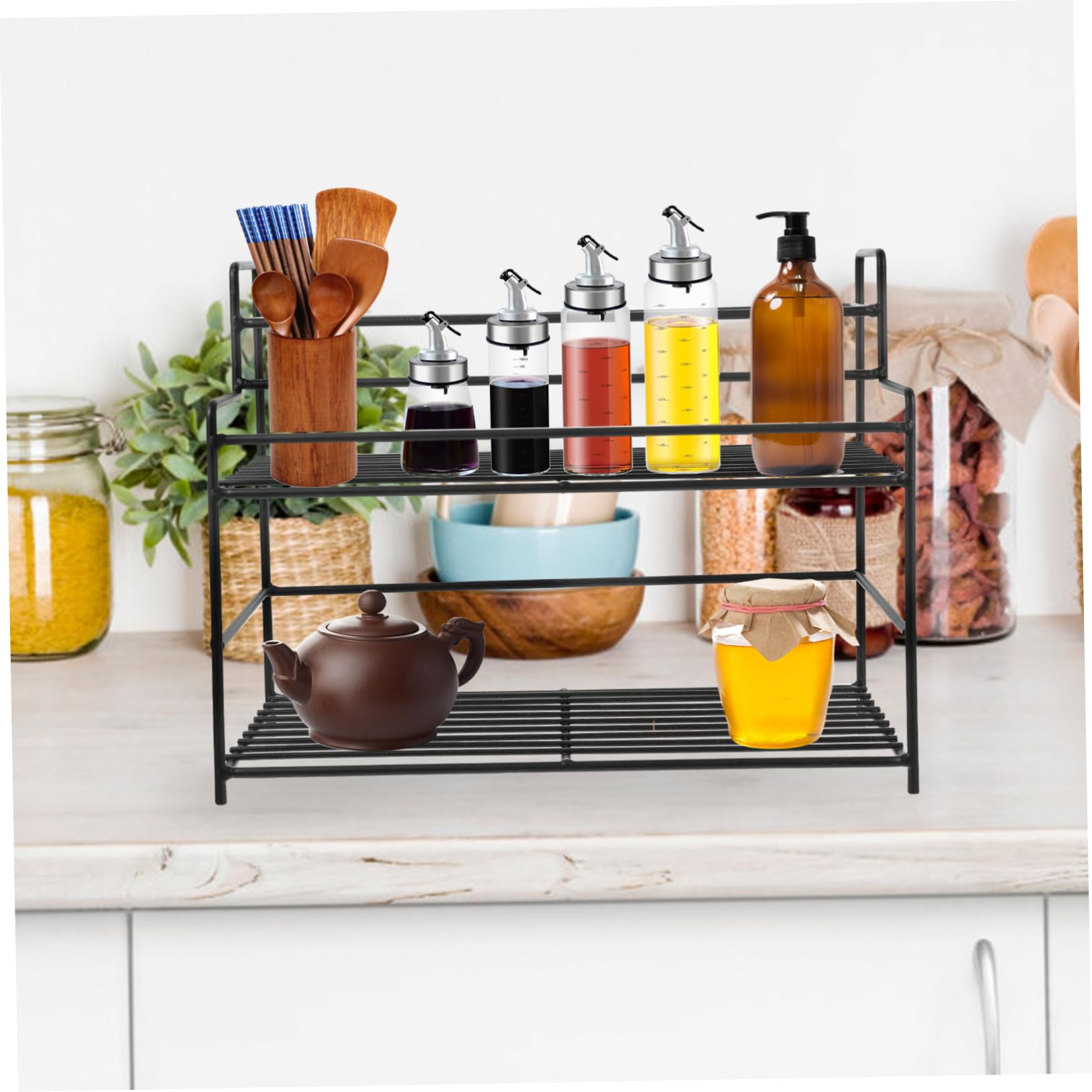 PRETYZOOM Especiero para Encimera Organizador De Condimentos De Cocina Inoxidable