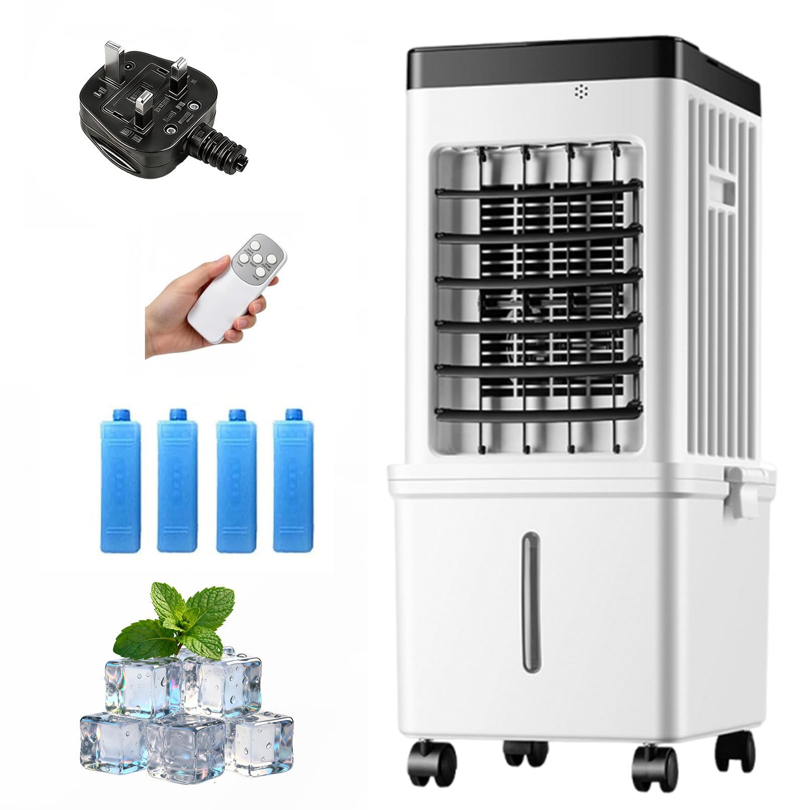 Pounjsd White Hoseless Portable Air Conditioner Fan,3-In-1 Evaporative Air Cooler