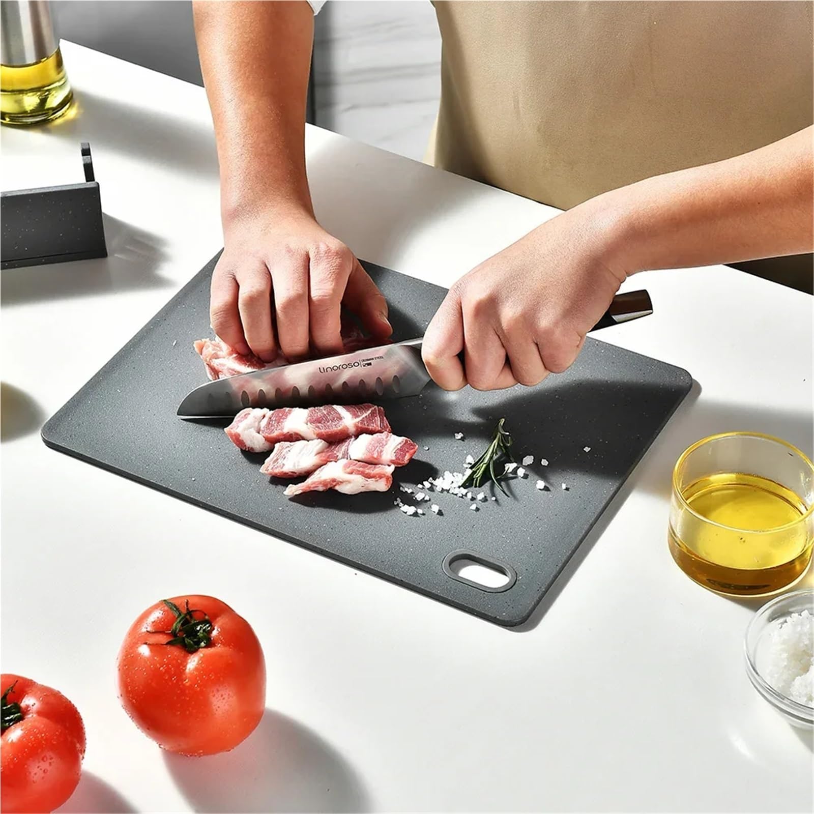 Tabla de cortar de plástico Tabla de clasificación verduras 4 piezas, juego, corte doble cara, for cocina, carne