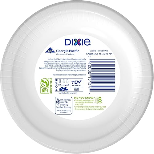 Vista 7 de Dixie Cuencos de papel pequeños, aptos para microondas, a prueba de remojo, cuencos desechables, ideales para aperitivos, postres y comidas ligeras