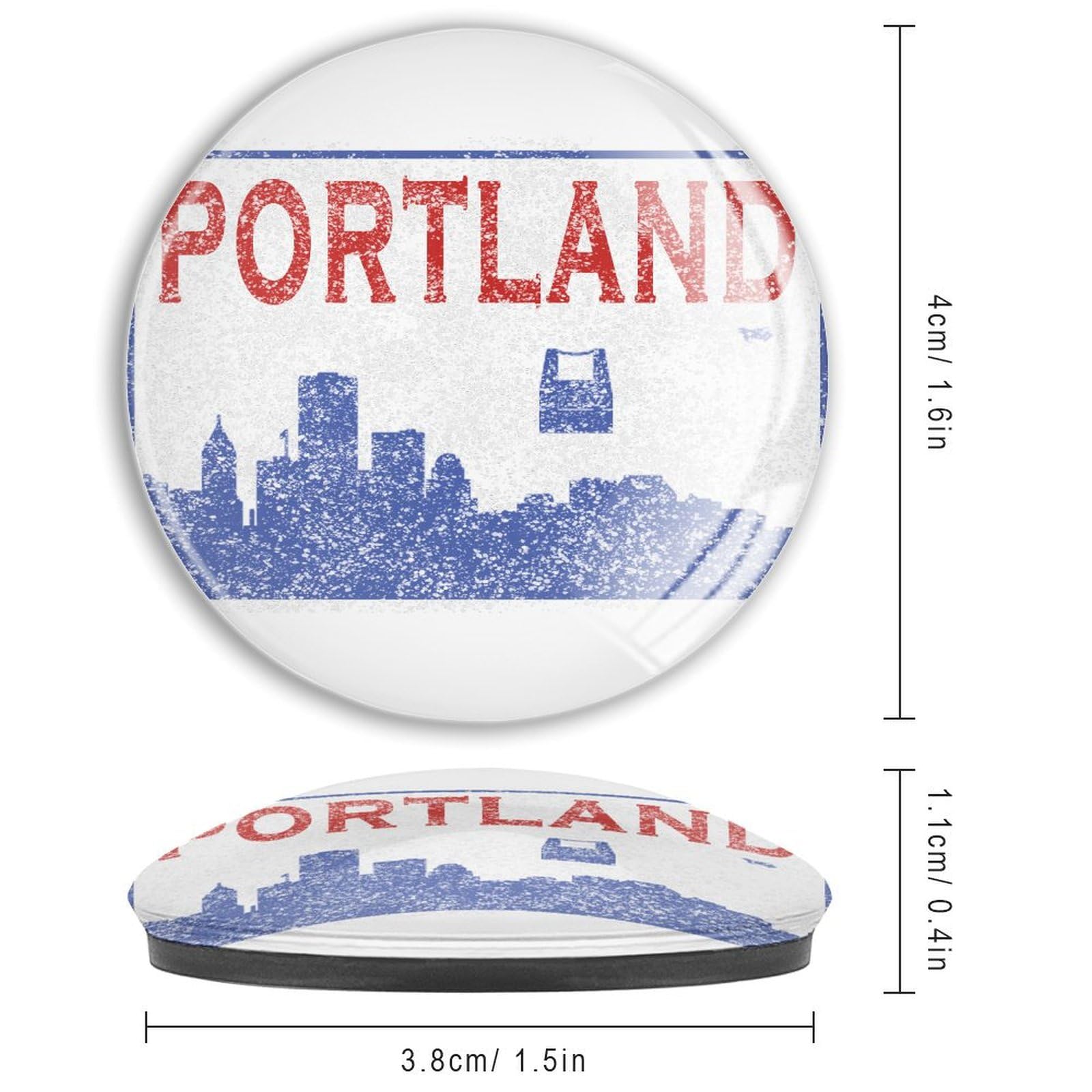 Imanes de nevera con diseño de horizonte de América Portland para pizarra blanca, recuerdo de la ciudad, imanes pequeños, imanes decorativos lindos para oficina, cocina, taquilla, 4 piezas