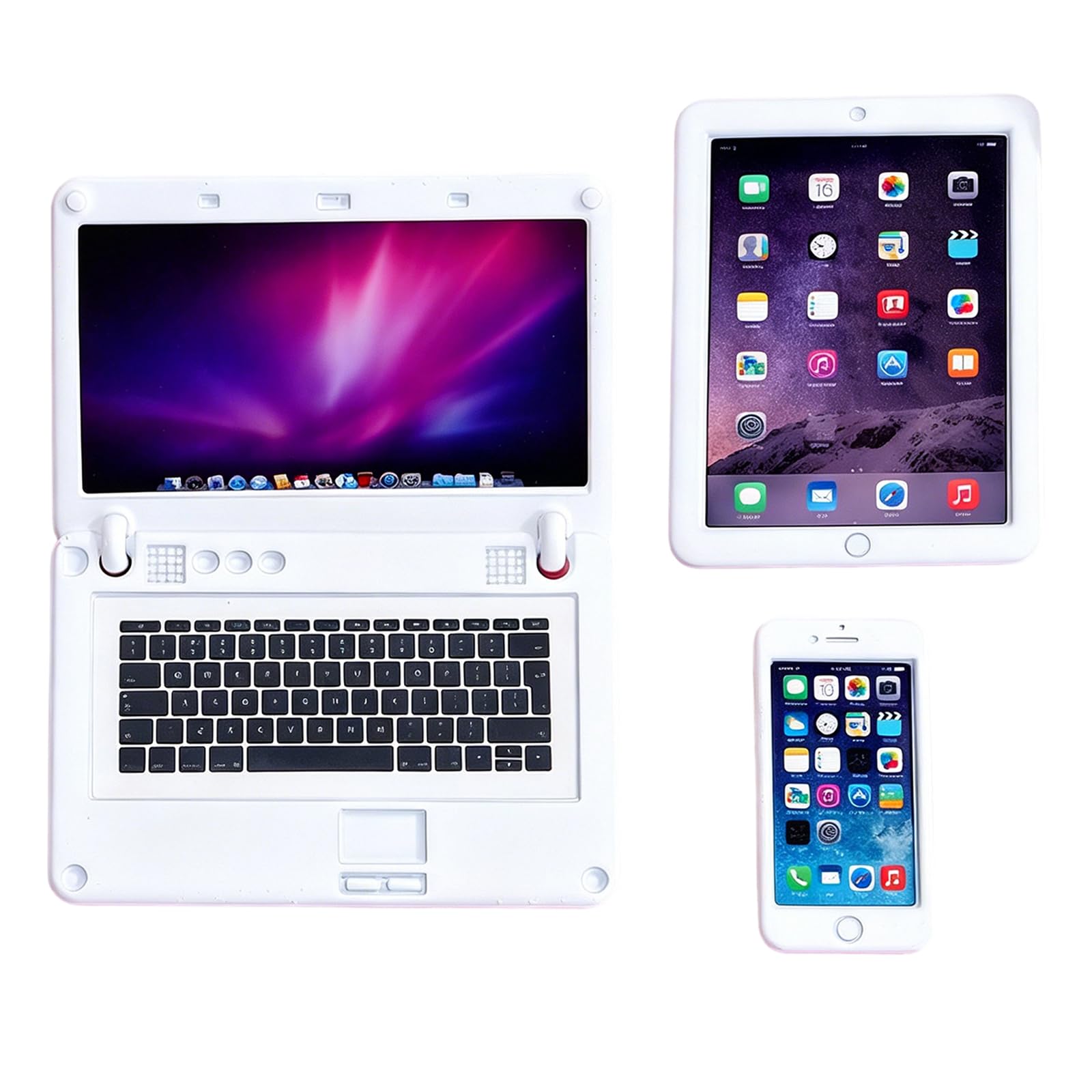 3 PCS Mini Smartphones, Mini Computer Set with Phone and Tablet, Dollhouse Scene Decoration Accessories, Desktop Styling Items, Imaginative Play Props, Measuring 5.8 x 4.5 cm-image-28