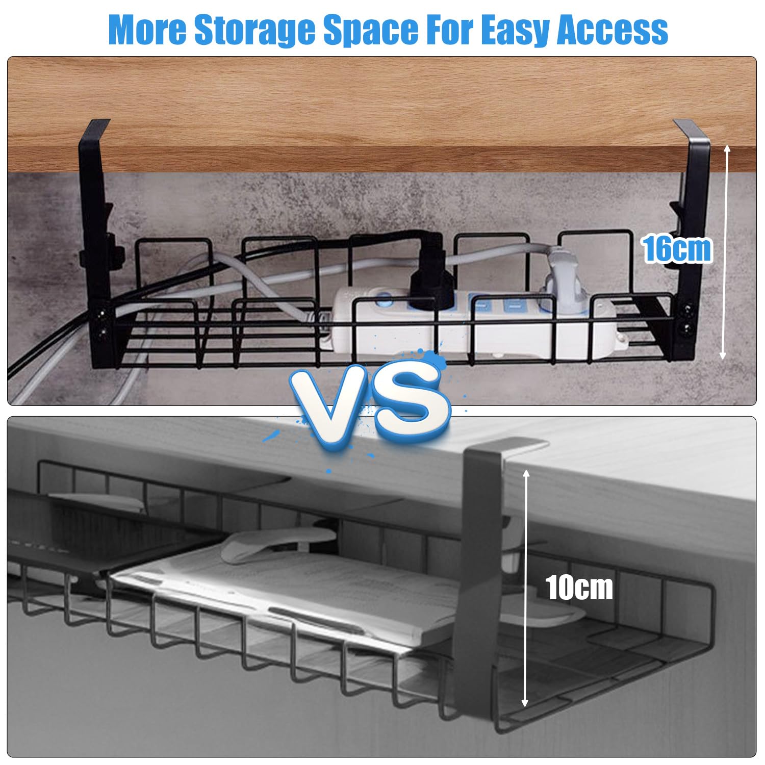 Portacavi Sotto Scrivania Senza Foratura - Cable Management Per Ufficio E Casa - Foto 2
