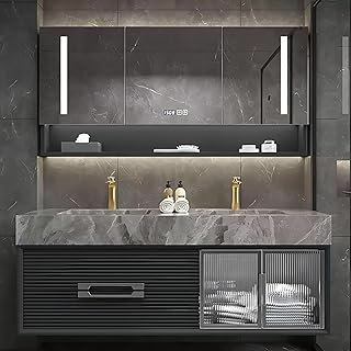 68IN Double Sink Bathroom Vanity - Dual Basin Vanity Cabinet include Hig...