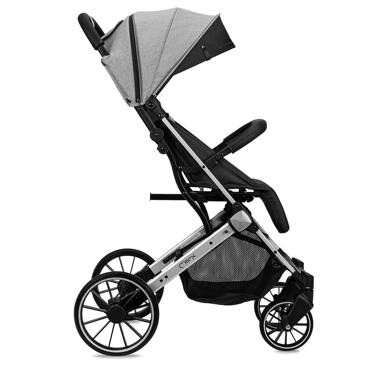 MoMi ESTELLE LIGHT PLUS Poussette à partir de 6 mois (jusqu'à 22 kg), poussette pliante avec harnais de sécurité 5 points, panier de courses avec fonction de dépliage, poignée télescopique de traction