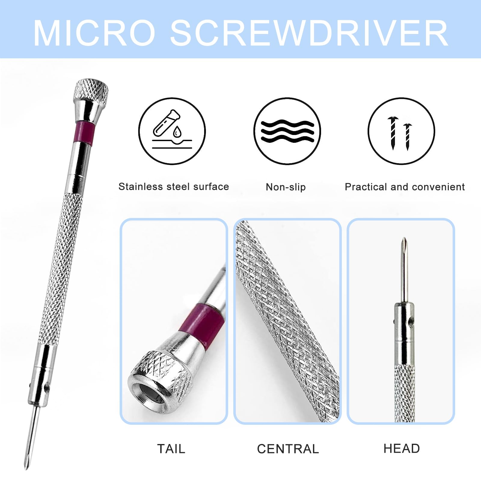 Diompirux 500 Pezzi Micro Viti con Cacciavite, Set di Mini Viti Autofilettanti, con Testa a Croce Tonda, 18 taglie di viti, per riparazione di occhiali, orologi, laptop, piccoli prodotti elettronici