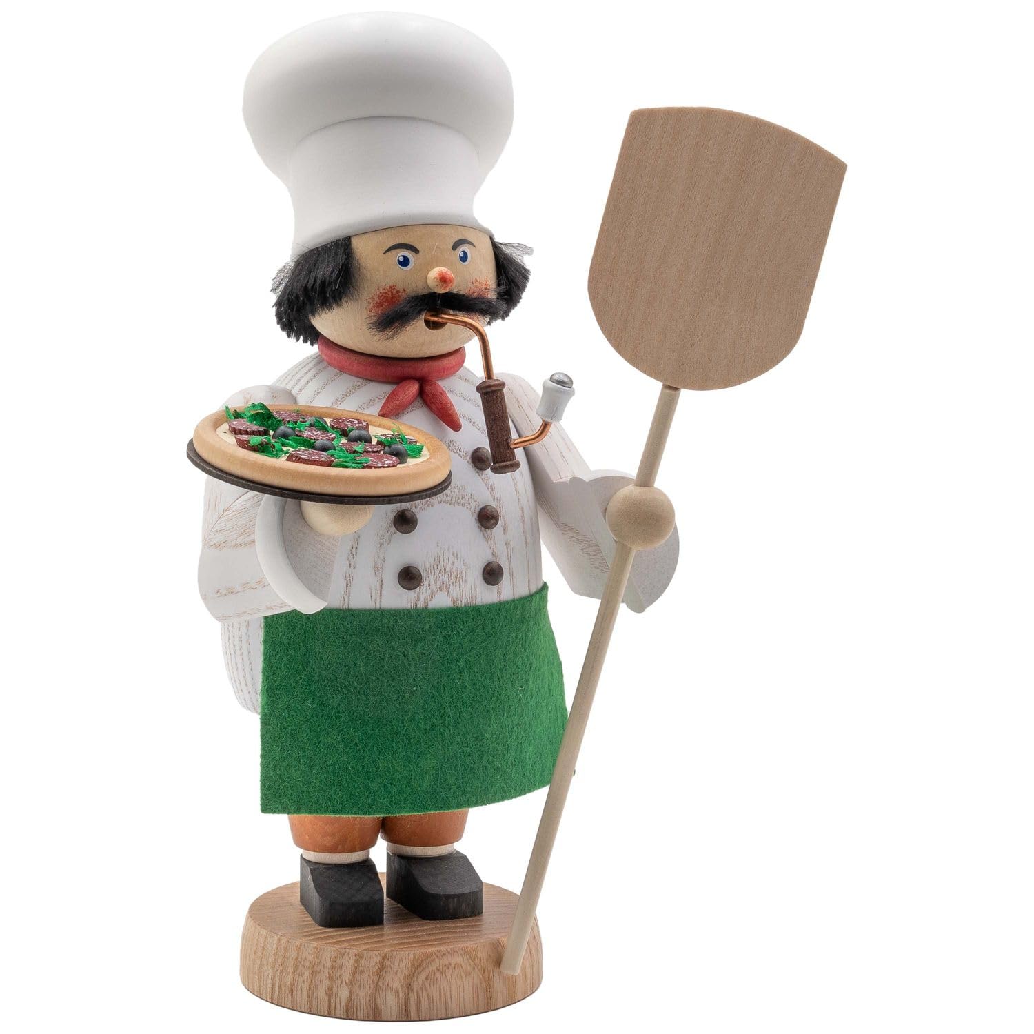 Figure d'encens artisanale pizzaiolo en bois Rudolphs Schatzkiste 16 cm