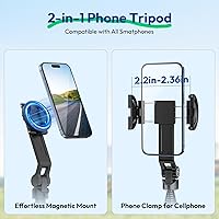 Vista 2 de ULANZI TT88 - Trípode magnético para iPhone 17, palo selfie extensible de 57 pulgadas con control remoto, clip de teléfono 2 en 1 y soportes dobles