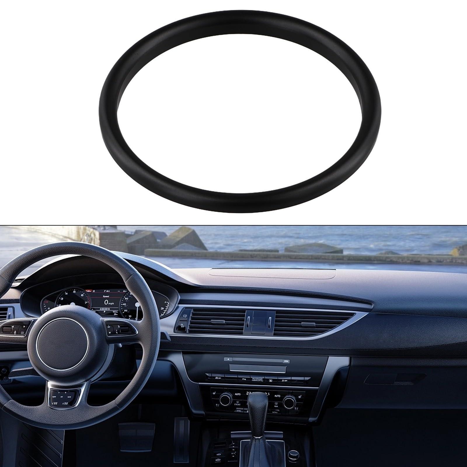 Anello Decorativo Centrale Per Volante In Lega Di Alluminio – Per Mini Cooper F54/F55/F56/F57/F60 – Nero – Facile Installazione - 2