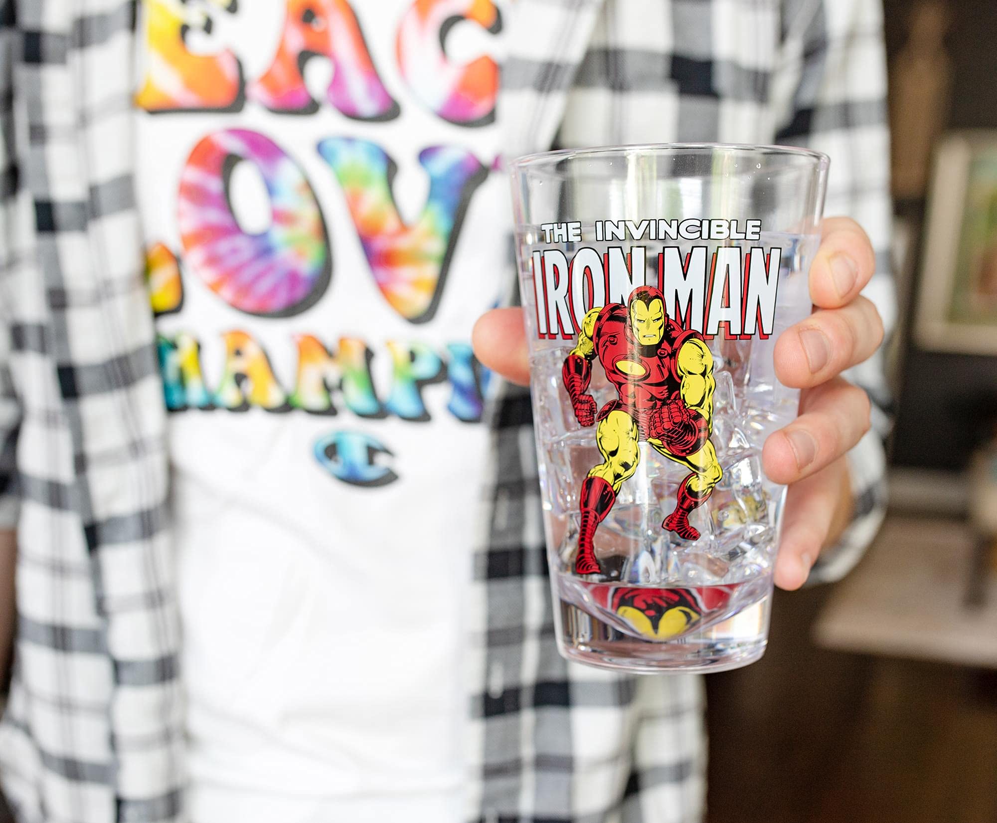 Amazon.com | Iron Man Marvel Retro 16oz Shatter-Proof Acrylic Cup