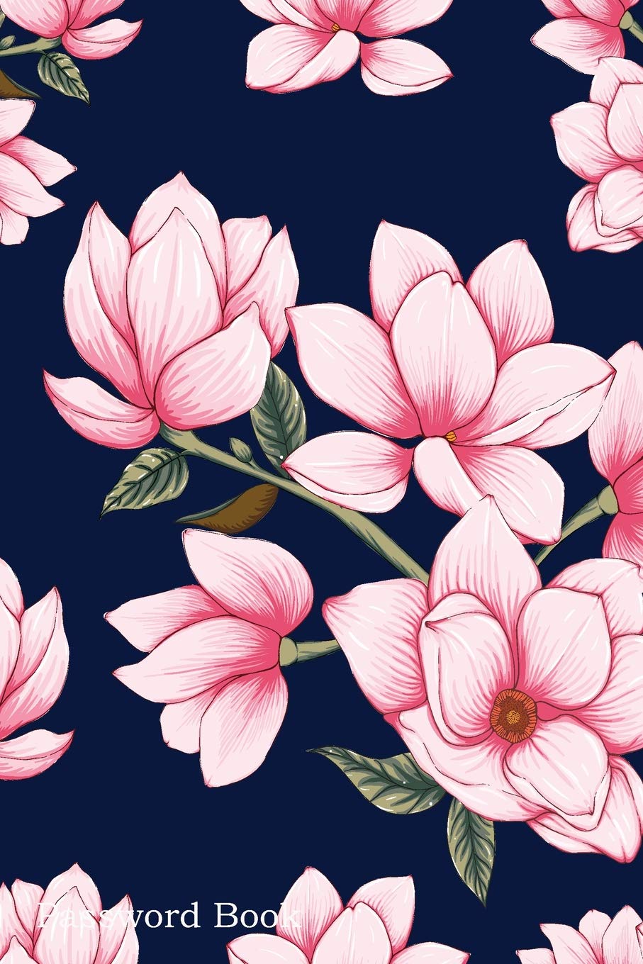 Password Book: Include Alphabetical Index With Pink Pastel Magnolia Flowers Background