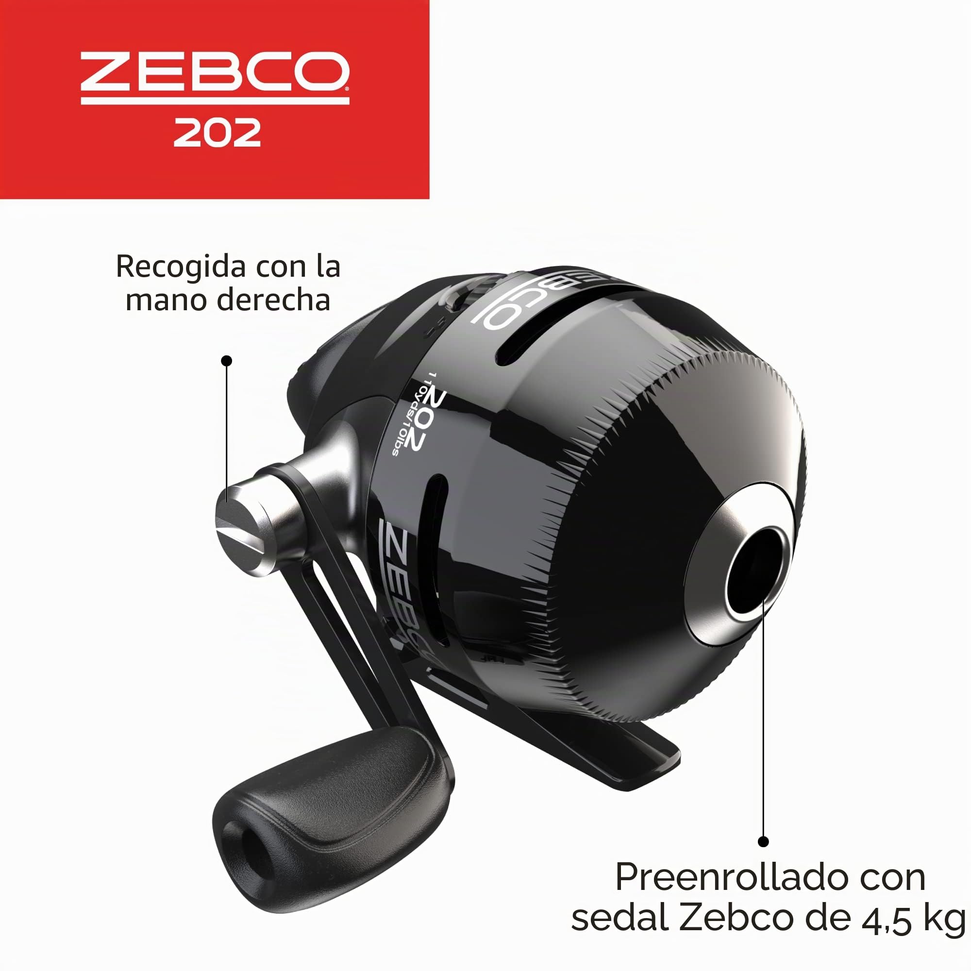 Zebco 202 Spincast Fishing Reel, Durable All-Metal Gears, Dial-Adjustable Drag and a Built-in Hook Keeper, Size 30