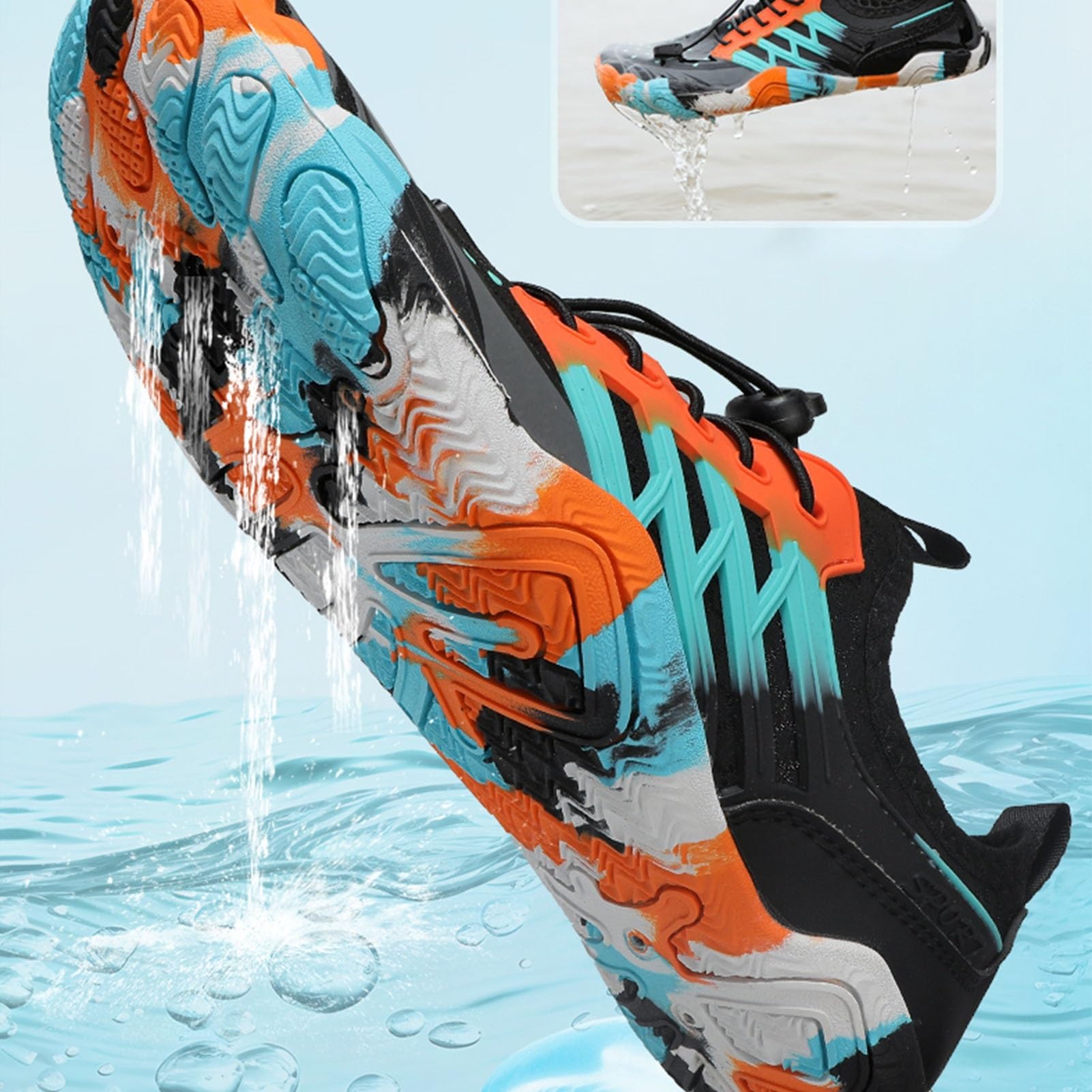 TOSOFT Zapatos de Agua for Adultos, Zapatos Descalzos Impermeables de Verano, Secado rápido, for Playa, Surf, natación, Yoga, Ejercicio, Zapatos acuáticos for Mujeres y Hombres