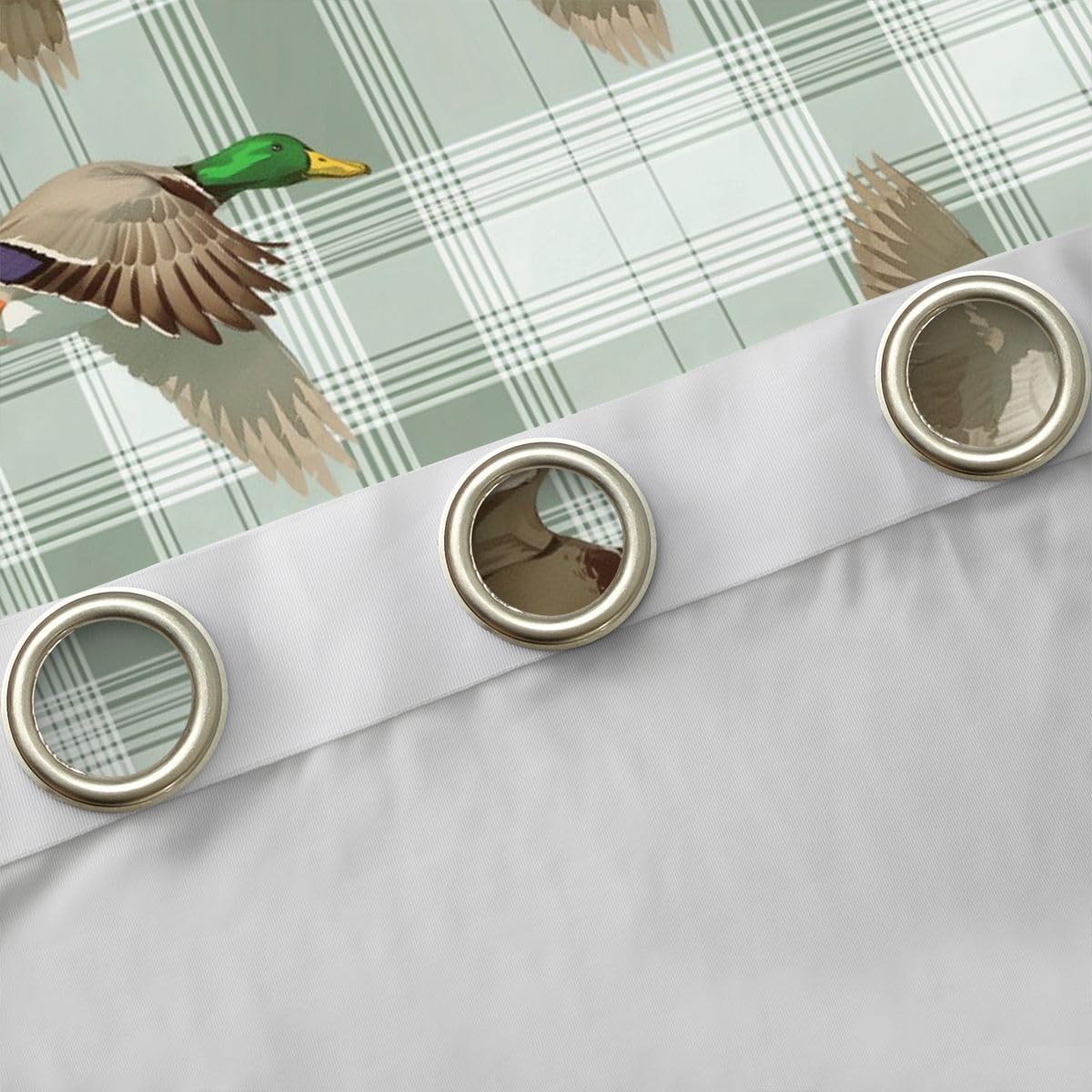 Feelyou Camo Mallard Duck Blackout Curtains Camouflage Hunting Duck Darkening Drapes for Bedroom Living Room Decor Plaid Checkered Thermal Insulated Shades Window Treatments, 2 Panels 38 x 54 Inch
