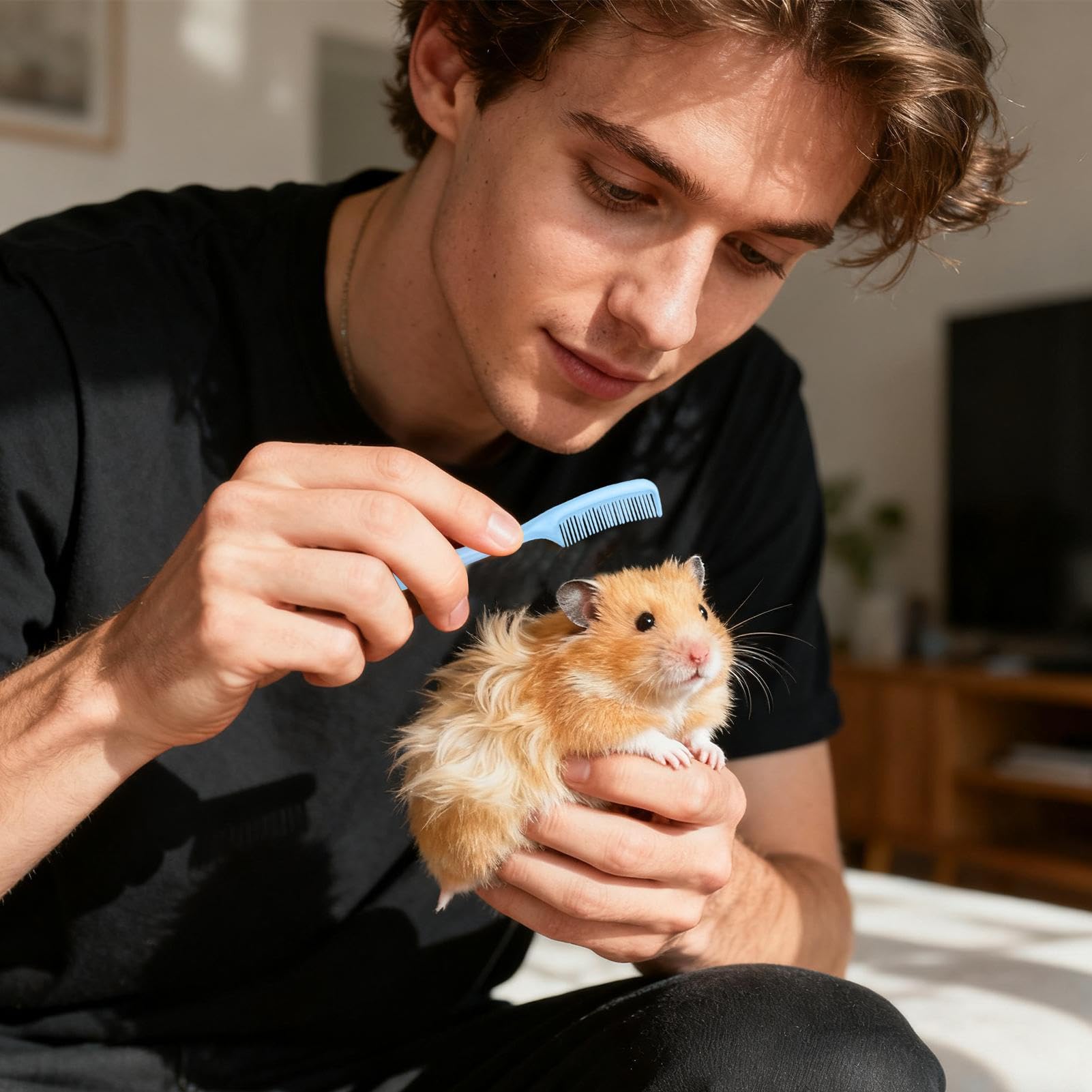 Brosse de nettoyage pour petits animaux | Brosse de nettoyage pour hamster, furet d'intérieur, pelage, peau sensible, soins quotidiens