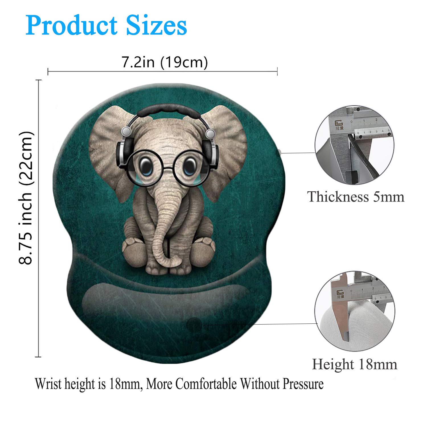 Tapis De Souris Ergonomique Avec Support De Poignet, Soulagement