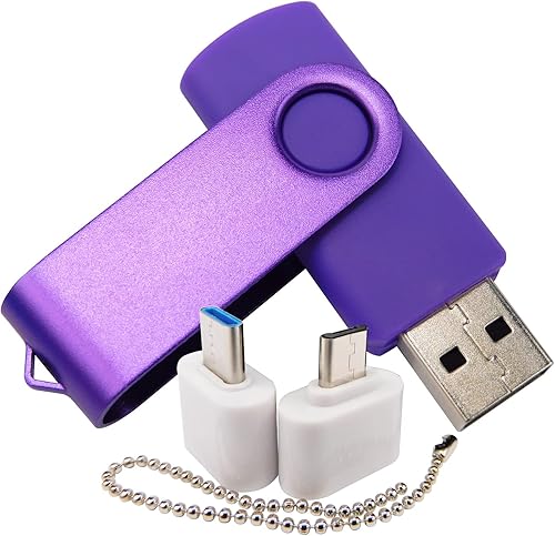 Mini unidad flash USB de capacidad con 1 OTG (Micro USB) y 1 adaptador tipo C (USB-C) para teléfono móvil (azul 2 GB)