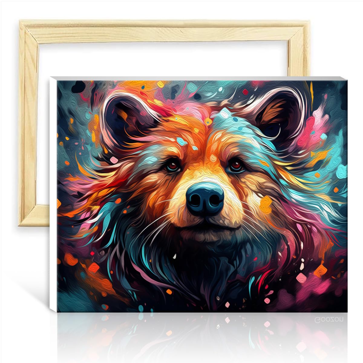 TANGFEIY Oil Painting by Numbers Kits Color Animals Paint by Number Adult Paint by Number Kits with Brushes and Acrylic Pigment on Canvas with Frame(30x40cm)