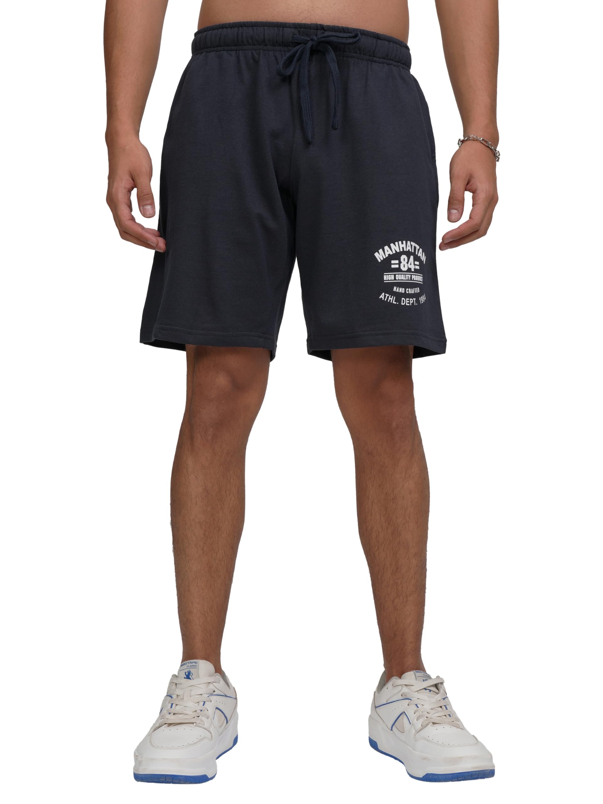 Highlander Men's Slim Fit Regular Shorts | Solid | Strachable Shorts| Mid-Rise| Shorts in neutral