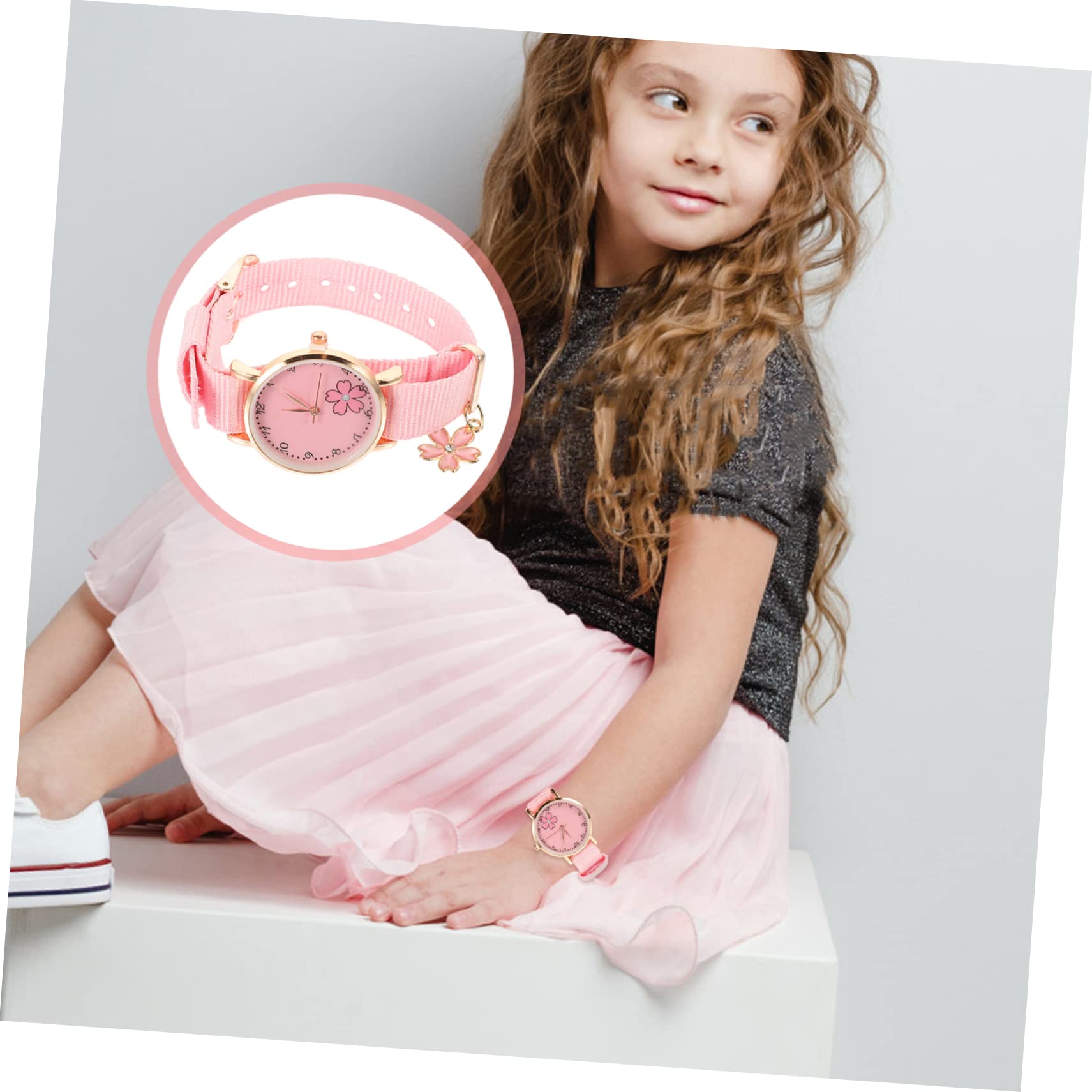 Mikikit Ladies Watches Canvas Watch Little Daisy Female Student Alloy Lovers Pink Girl