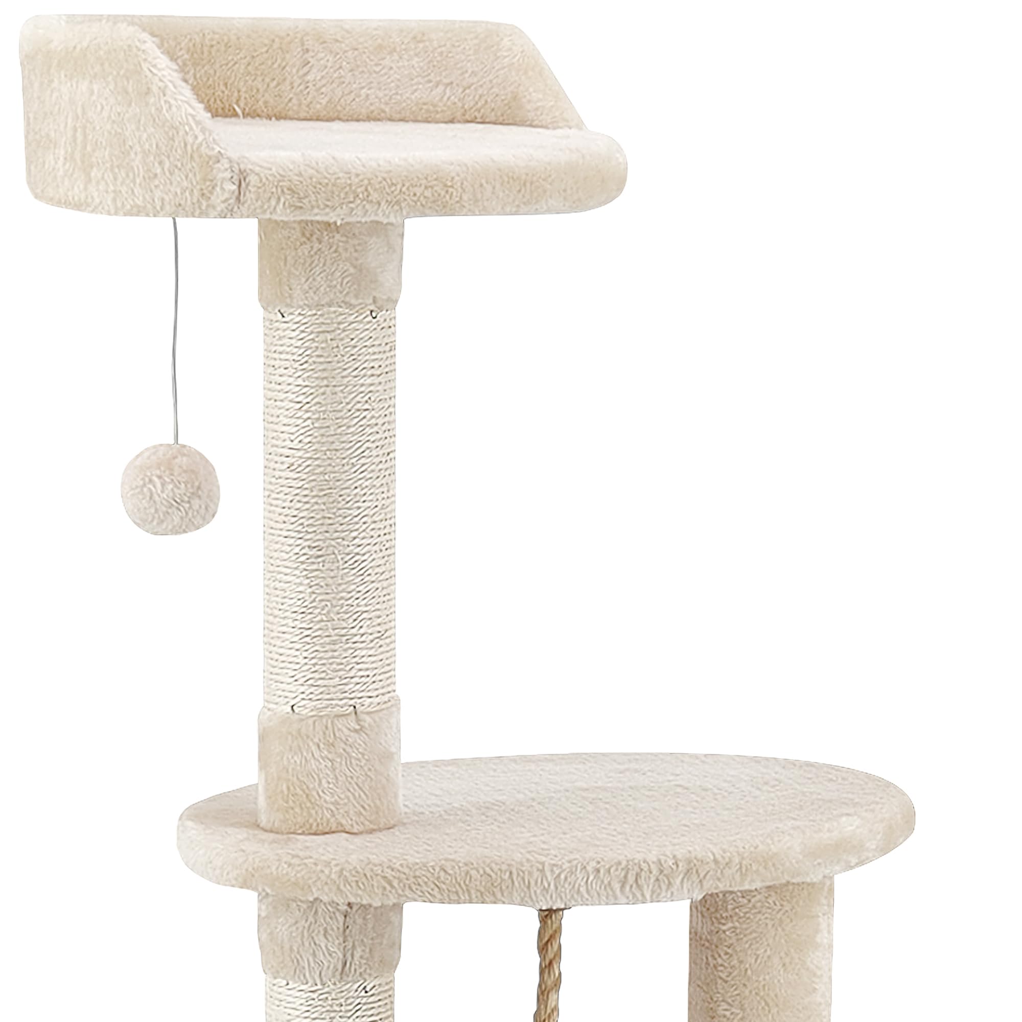 Beltom® Rascador Afilador Uñas para Gatos Árbol Escalador Mascota Rascarse Juego 112 cm - Beige