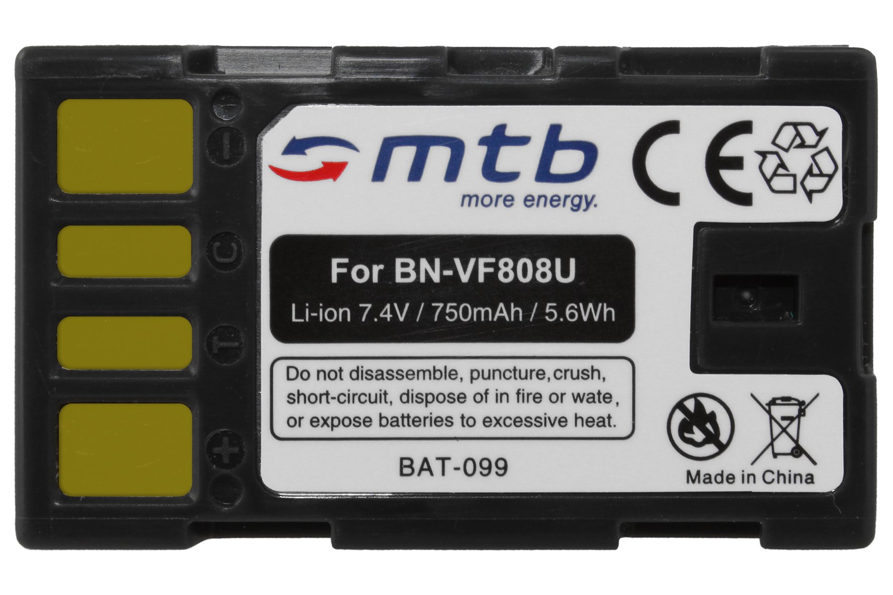 2x Batteria di ricambio per JVC BN-VF808 batteria sostitutiva