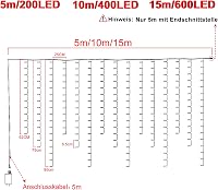 NAIZY Jégcsap Fényfüzér 5m 200 LED Meleg Fehér IP44 Vízálló 8 Világítási Móddal Memória Funkcióval Beltéri Kültéri Karácsonyi Dekoráció 2