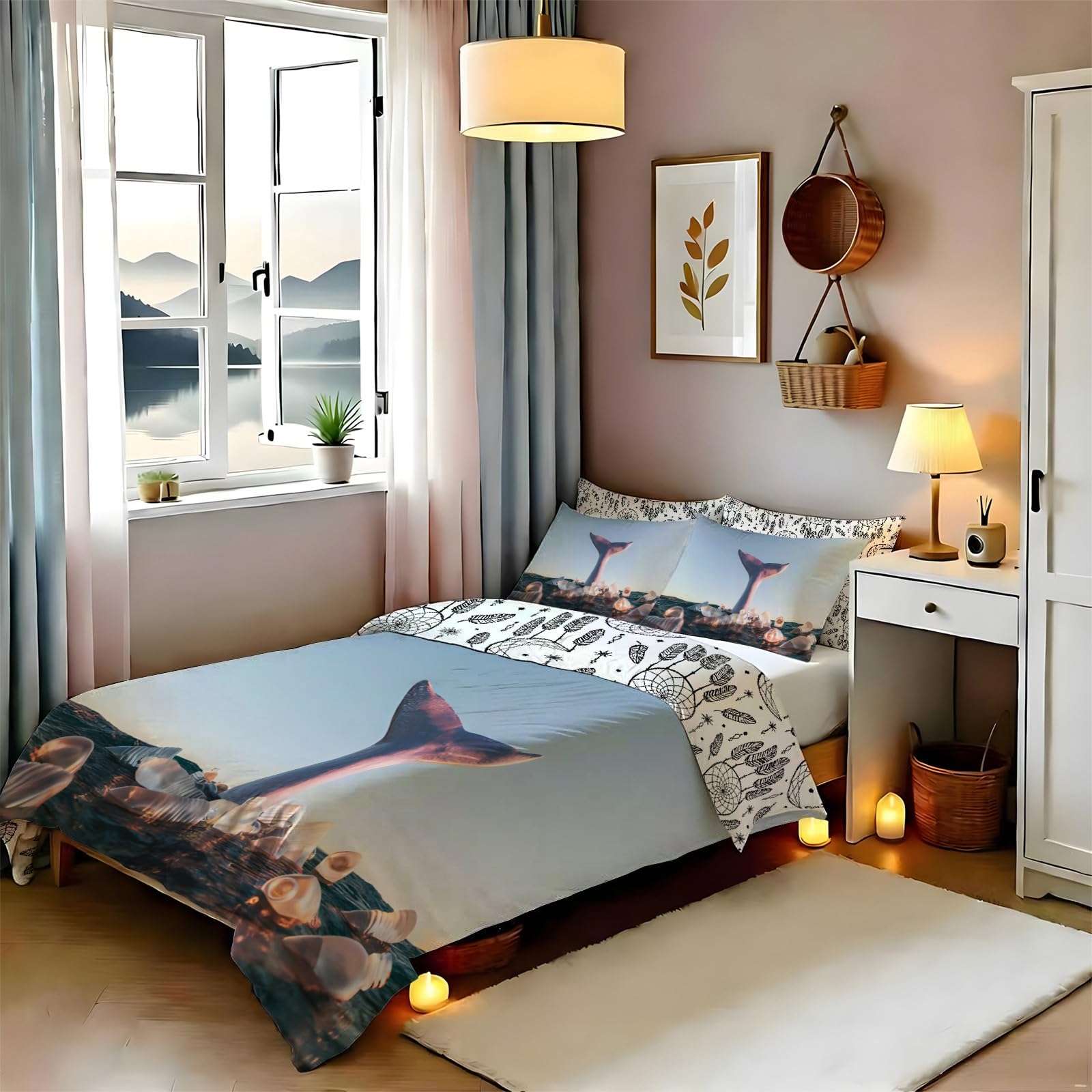 Housse de couette respirante ocean 200x200 pour literie double confortable