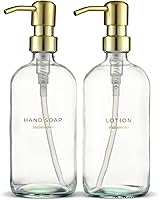 Vista 21 de MaisoNovo - Juego de dispensador de jabón de 2 piezas Botellas blancas de 16.9oz con bombas de acero inoxidable plateado