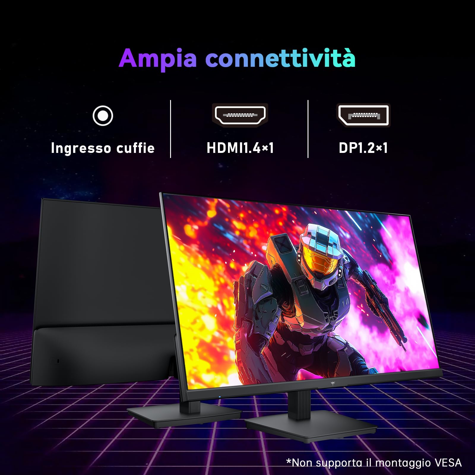 KTC Gaming Monitor 24 Pollici, FHD@144Hz 120Hz con IPS Panel, protezione hardware contro la luce blu, 95% DCI-P3, 99% sRGB, ΔE＜2, 300 cd/㎡, 1500:1, Flicker-Free e Adaptive Sync per lavoro e gioco
