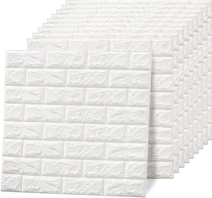 10PCS 3D Wall Panels, 60X60cm DIY Self Adhesive Brick Effect Wallpanels