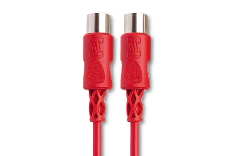 Hosa MID-305RD MIDI Cable, 5-pin DIN to Same, 5 Feet