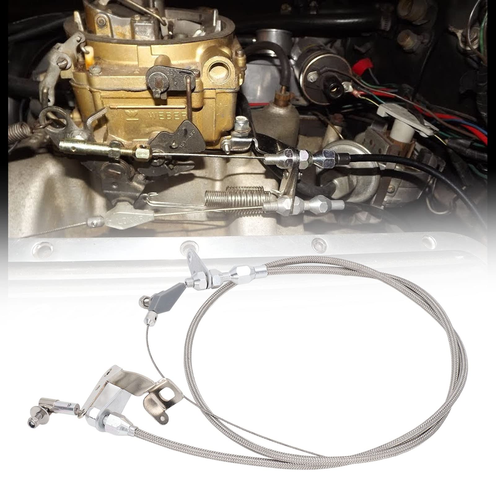 Acouto Câble de démarrage de voiture pour Chrysler pour Dodge pour Plymouth 727 en acier inoxydable 158 cm de long