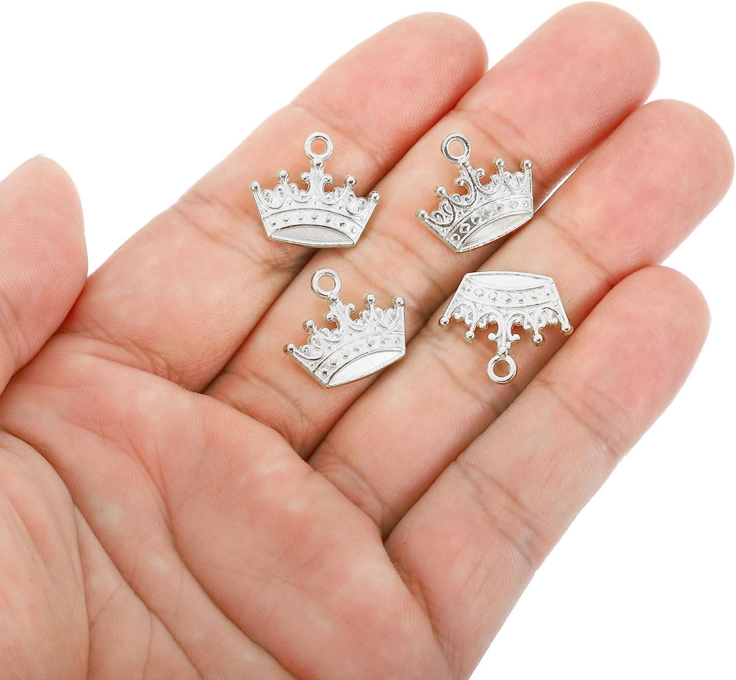 PATIKIL 100pcs Crown Charm Mini Crown Pendant Charm Bulk Metal Vintage DIY for Jewelry Making Bracelets - Image 4