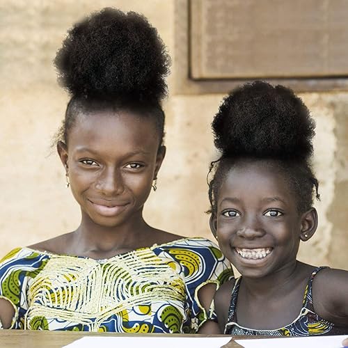 Miniatura 7 de WILLBOND 2 piezas Afro Puff cordón de cola de caballo sintético corto rizado Afro moño extensión Afro Chignon extensiones de pelo peluca updo (negro