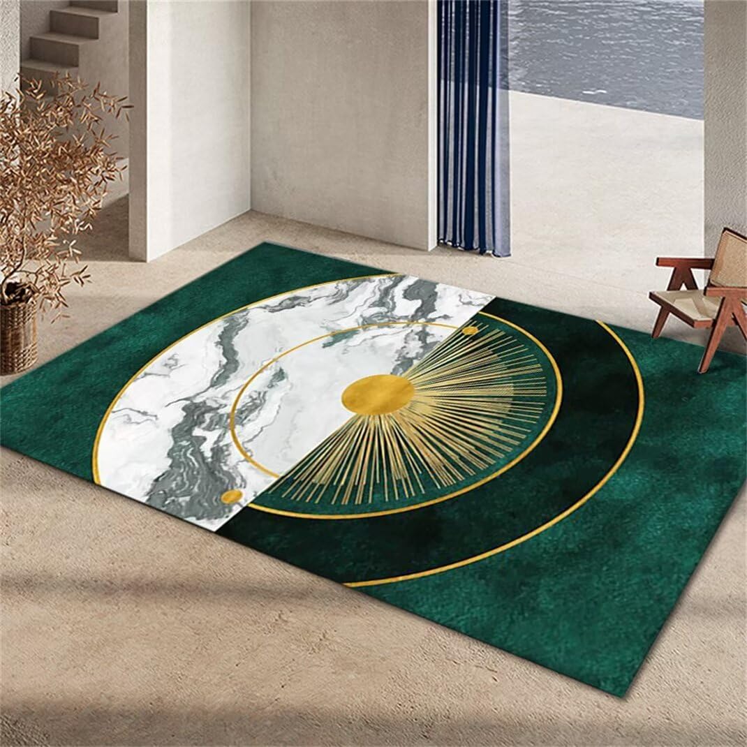 Alfombras niños verde de diseño abstracto moderno alfombra salón 160x230cm easy care