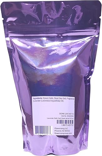Miniatura 4 de Sal de baño de lavanda (16 onzas)  Fragancia de aceite esencial puro  es una ayuda versátil para remojar con un aroma relajante y reconfortante