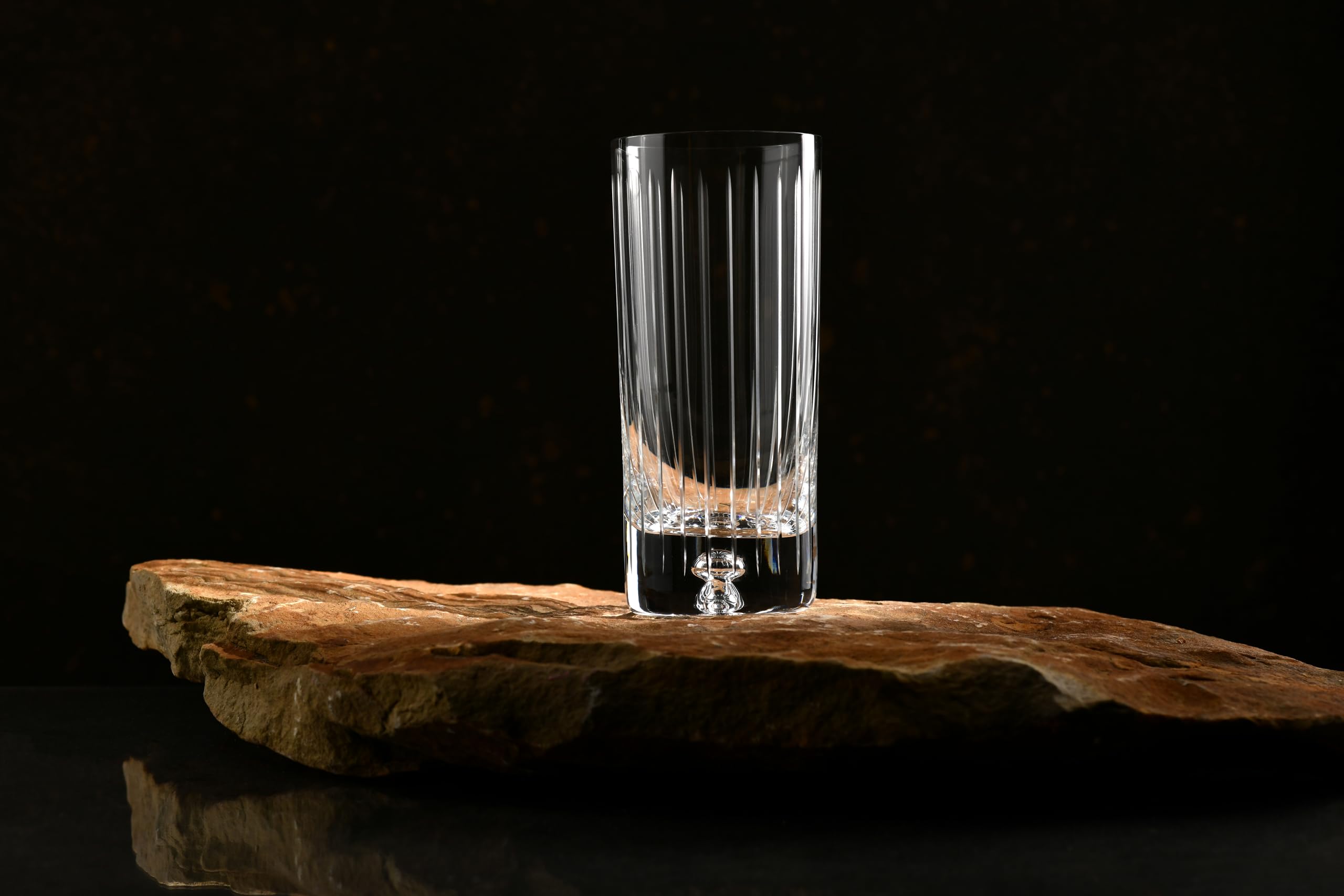 Krosno – Vasos para agua, zumos y bebidas de 300 ml – Juego de 4 piezas – Colección Saga – Cristal – Hechos a mano y tallados – Ideal como regalo