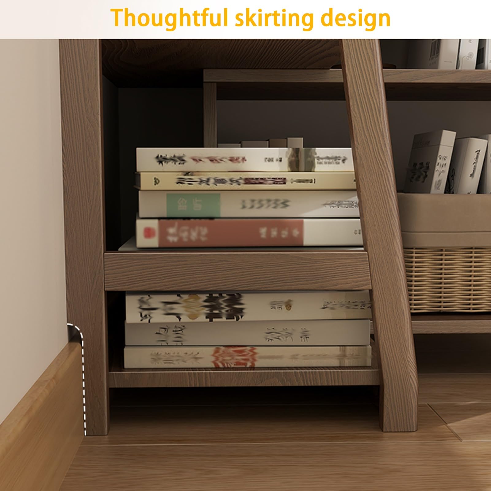 Libreria angolare espandibile a forma di L, libreria in legno con contenitore aperto, moderna libreria autoportante, per piccoli spazi o angoli (127 cm)