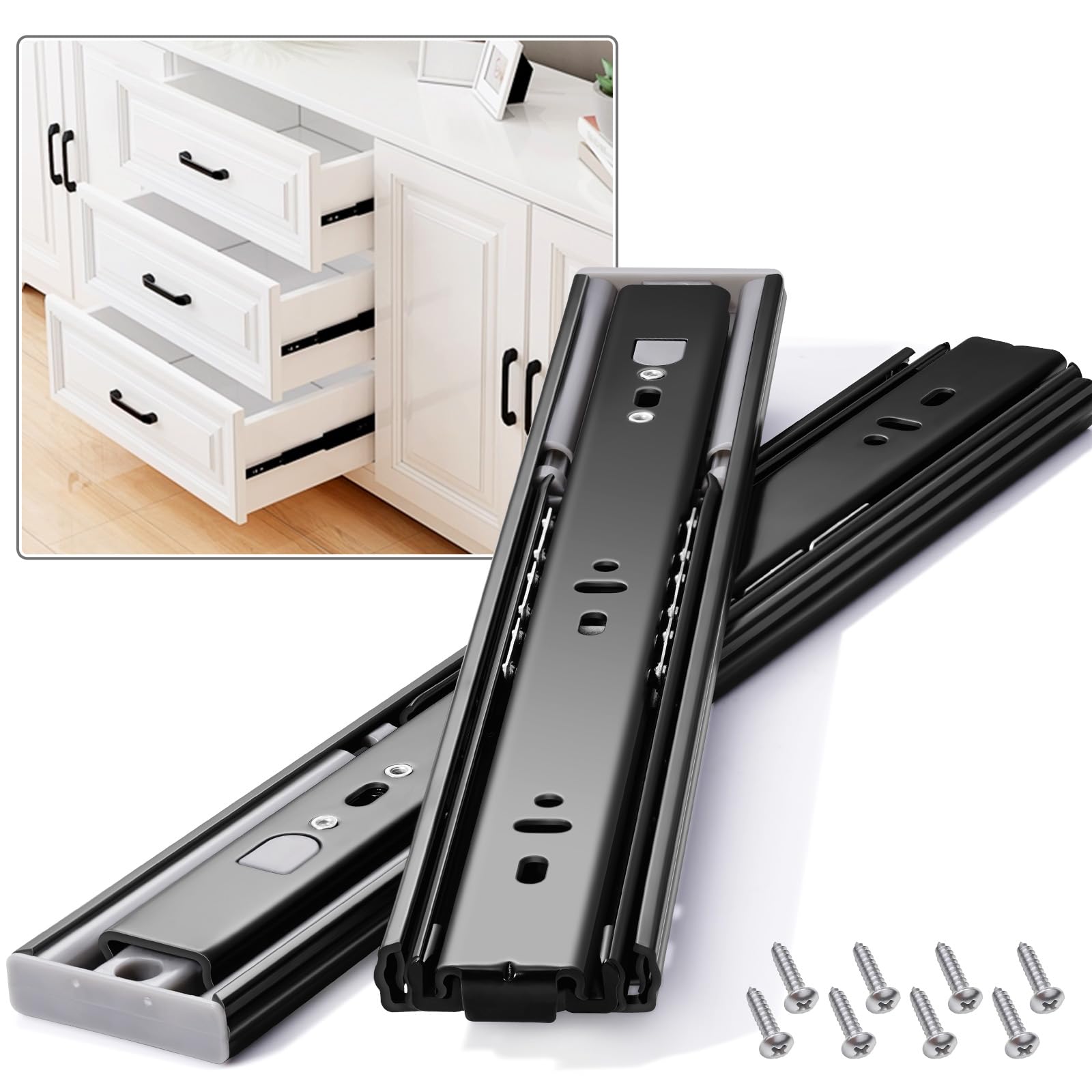 Full Extension Drawer Slides - VAGUDE Cabinet Rails -11 Full Extension Drawer Slides - VAGUDE Cabinet Rails -11