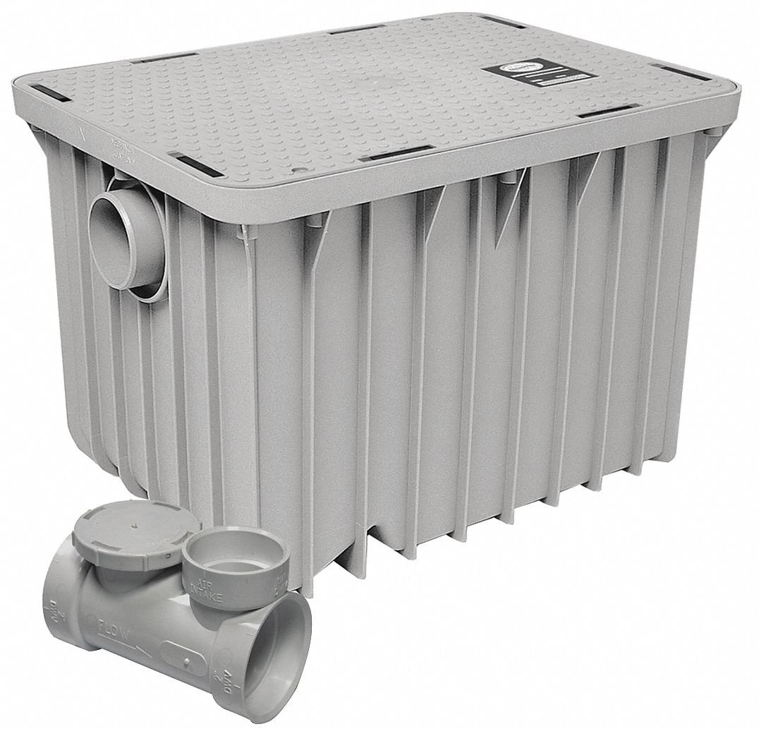 Grease Interceptor, Poly, 2 in, 20 gpm